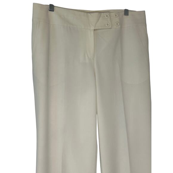 Chaus Dress Pants Cream Size 12 Petite High Rise Wide Leg Lined NWT - Picture 4 of 8